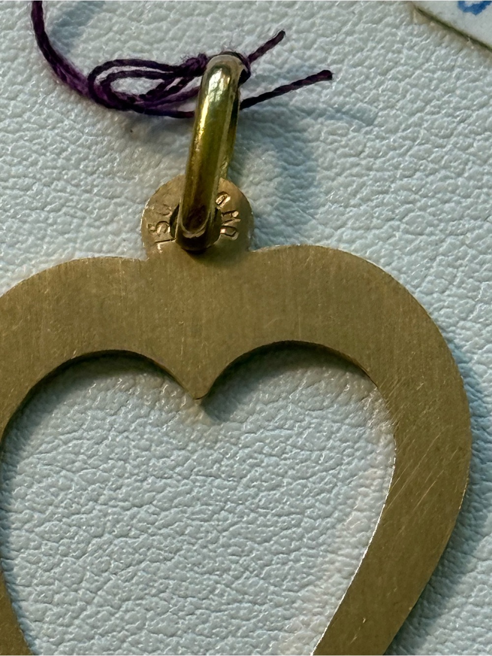Vintage 18k gold open heart pendant charm marked 750 - Picture 5 of 6